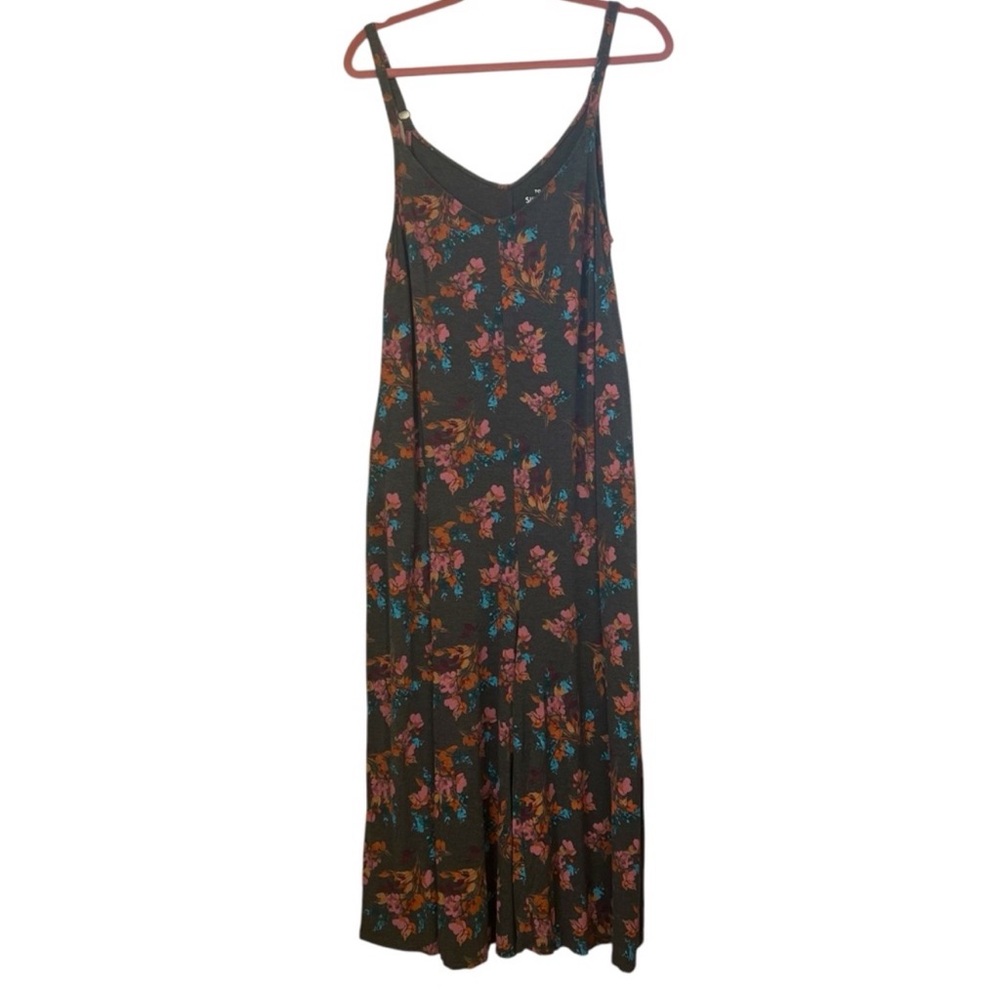 Torrid Super Soft Knit Gray Floral Jumpsuit Romper